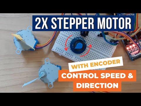 Control Two Stepper Motors using Rotary Encoder Sensor &amp; Arduino