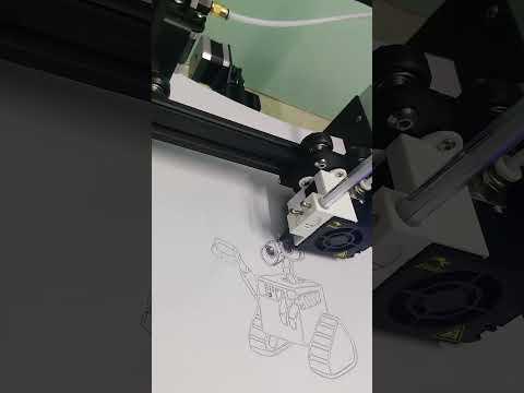 Converting 3d Printer to a Drawing machine (Wall- E Time lapse)