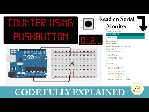 Counter using pushbutton | Step by step | DigitalRead