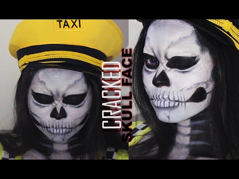 Cracked Skull Face Makeup Body Paint Tutorial | Evan Peters American Horror Story Inspired!