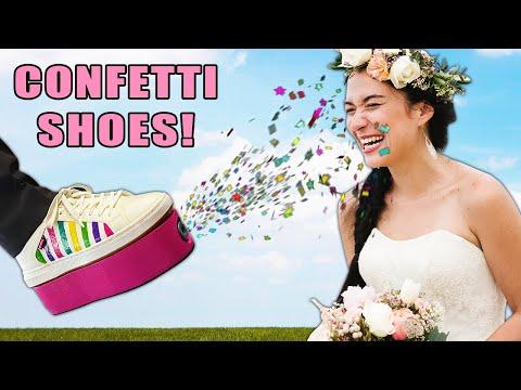 Crashing a Wedding with Confetti Shoes!