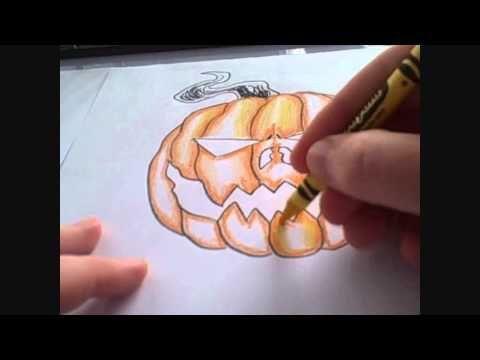 Crayola Crayons Halloween Pumpkin Color Demonstration