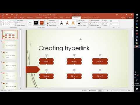 Creating hyperlink in Ms PowerPoint 2016