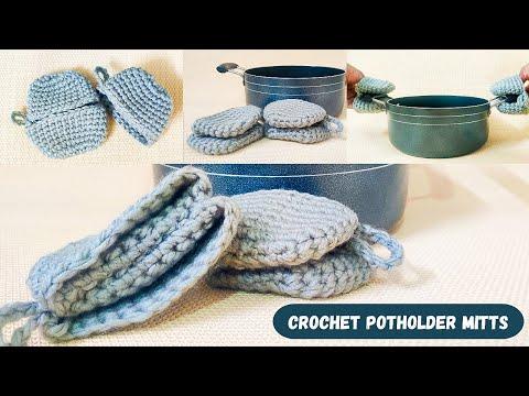 Crochet Potholder Pinch Mitts Free Pattern and Easy Crochet Tutorial