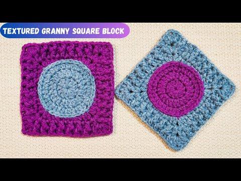 Crochet Textured Granny Square Block