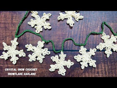 Crystal Snow Crochet Snowflake Garland