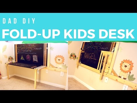 DAD MAKES FOLD UP DESK FOR SON $25 - DAD DIY