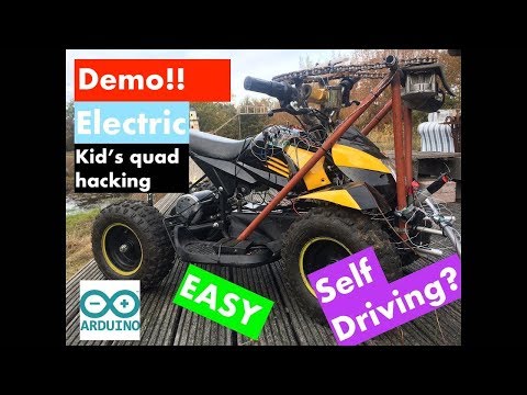 DEMO: Electric Kid's Quad -- line following, Obstacle detection and autonomous