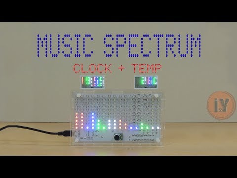 DIGITAL CLOCK MUSIC SPECTRUM ELECTRONIC KIT WITH TEMPERATURE DISPLAY