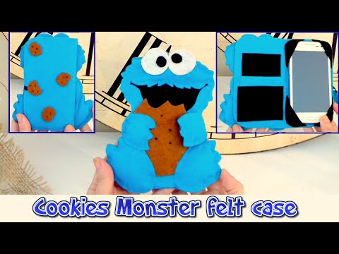 DIY, mobile felt case like the Cookie Monster, easy crafts