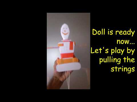 DIY: Dancing Doll craft for kids made form cardboard and Reusing waste materials..