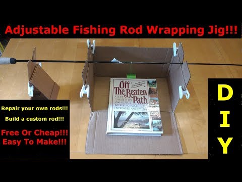 DIY: Make A Free/Inexpensive Fishing Rod Wrapping Jig Out Of A Cardboard Box!!!