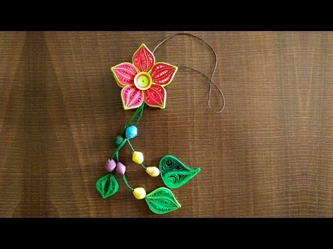 DIY : How To Make Beautiful Flower Danglers Using Paper Art Quilling