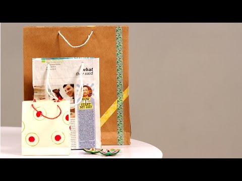 DIY : How To Make Paper Gift Bags | Easy Newspaper Craft Tutorial