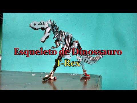 DIY - Esqueleto de dinossauro de papel&amp;atilde;o  ( Tiranossauro Rex )