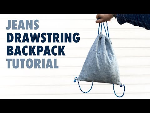 DIY - Jeans Drawstring Backpack Tutorial - Sewing - Upcycle