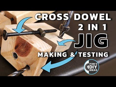 DIY 2-in-1 Cross Dowel | Barrel Nut Jig for Detachable Wooden Furniture &amp;amp; Bed Joints | Homemade Tool