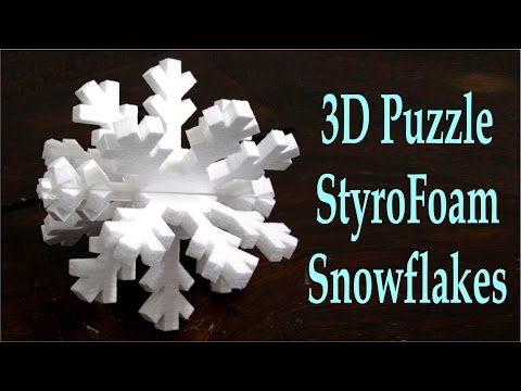 DIY 3D Puzzle Styrofoam Snowflake