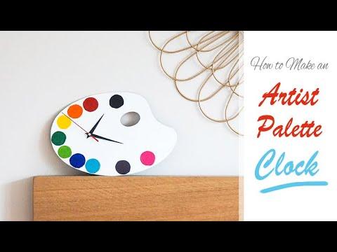 DIY Artist Palette CLOCK | Fun &amp;amp; Easy Painted Clock Project | Art Themed Gift Idea