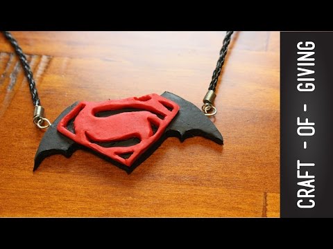 DIY BATMAN v SUPERMAN Polymer Clay Necklace | Craft of Giving