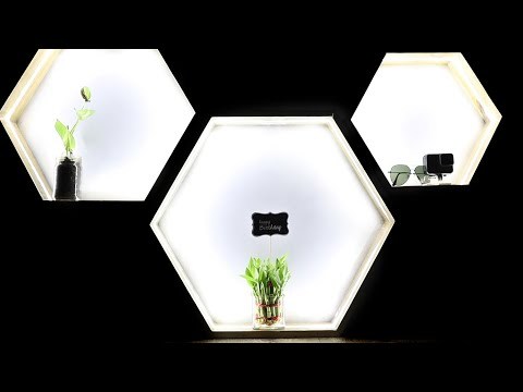 DIY BUILD: How to build Hexagonal Light-Up wooden shelf