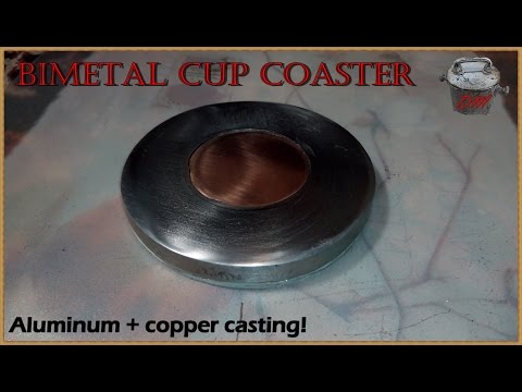 DIY Bimetal Cup Coaster. Aluminum + Copper Casting