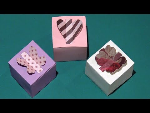 DIY Boite Cadeau en papier - Comment faire une boite carr&amp;eacute;e en forme de coeur, papillon...