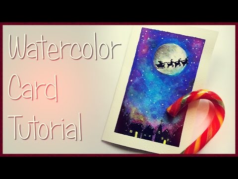 DIY CHRISTMAS CARD with watercolors / BIGLIETTO NATALIZIO ad acquerello FAI DA TE