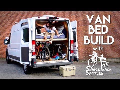 DIY Camper Van Conversion Bed Build, Bed Converts To A Couch! #VANLIFE