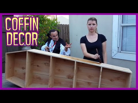 DIY Coffin Shelf - COFFIN SHAPED FURNITURE! Halloween Decoration Idea