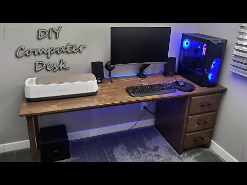 DIY Computer Desk | Storage, cable management, LED's