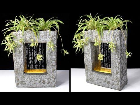 DIY Concrete RainFall Fountain Planter