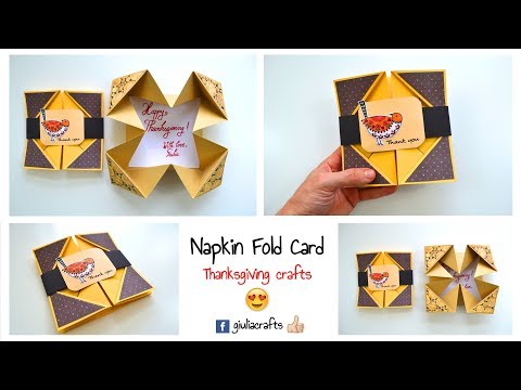 DIY Crafts - Thanksgiving Crafts DIY - Napkin Fold Card Instructions - Greeting Paper Card Ideas