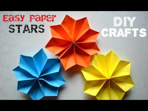 DIY Crafts Tutorials - Easy Paper Stars - Party decoration ideas - Giulia's Art