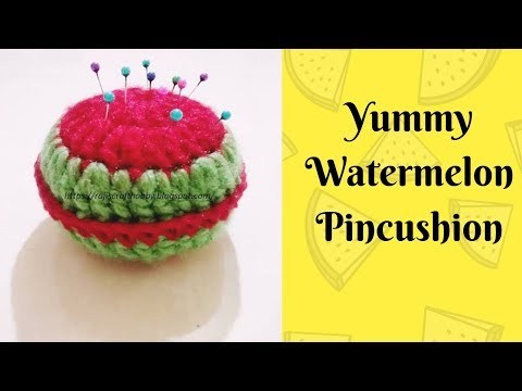 DIY Crochet Watermelon Pincushion