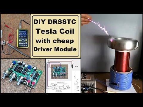 DIY DRSSTC Music Tesla coil with Interrupter using cheap Driver Module