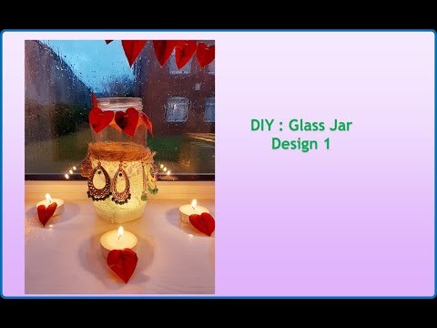 DIY Decoration Glass jar with candle : Design 1