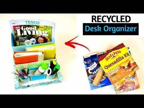 DIY Desktop Organizer : Room Decor - Recycle Cereal Boxes and Toilet Paper Rolls - Giulia's Art