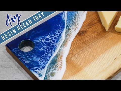 DIY Epoxy Resin Ocean Art Serving Tray