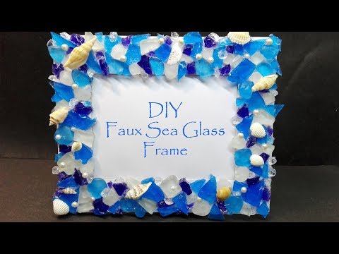 DIY Faux sea glass frame