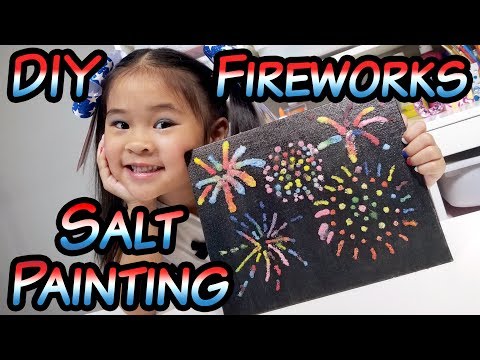 DIY Fireworks Salt Painting | Painting Fireworks with Salt &amp;amp; Watercolors | Fourth of July Crafts