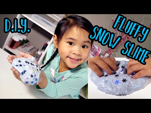 DIY Fluffy Snow Slime | Frozen Themed Slime