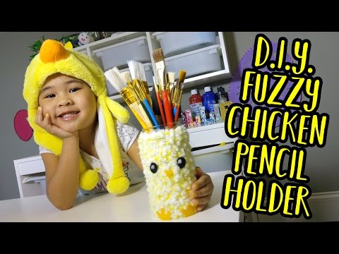 DIY Fuzzy Chicken Pencil Holder | Easy Easter Crafts