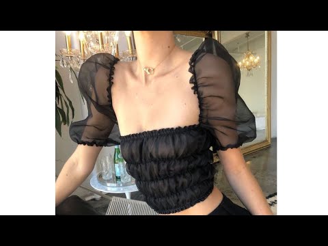 DIY GATHERED CROP TOP // CROP TOP FROU-FROU | TRUDY LIMP ( EN sub)