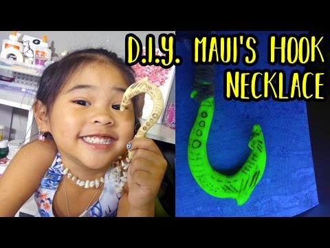 DIY Glowing Maui's Hook Necklace | Disney Moana Crafts