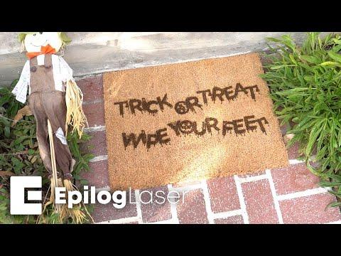 DIY Halloween Coir Doormat Laser Engraving - Trick or Treat Wipe Your Feet - Epilog Laser