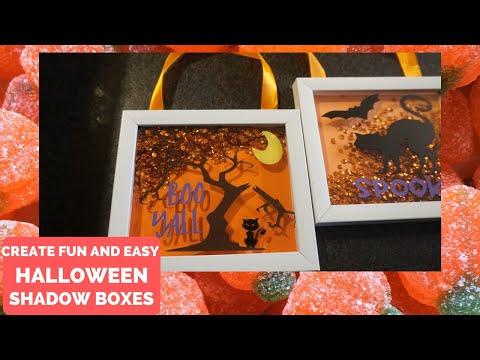 DIY Halloween Shadow Boxes--Dollar Tree --Cricut--Under $2 each