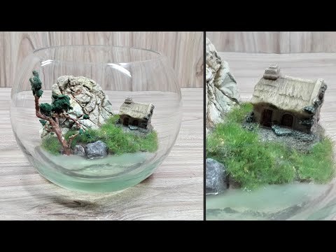 DIY Home Terrarium Diorama with resin | Mini realistic landscape | Alone tree diorama