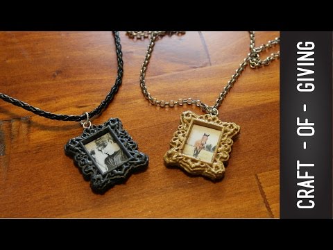 DIY Hot Glue Gun Mini Photo Frame Necklace | Craft of Giving