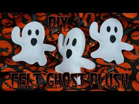 DIY How To Make a Felt Ghost Plush &ndash; Halloween Decorations &ndash; Free Sewing Tutorial and PDF Template